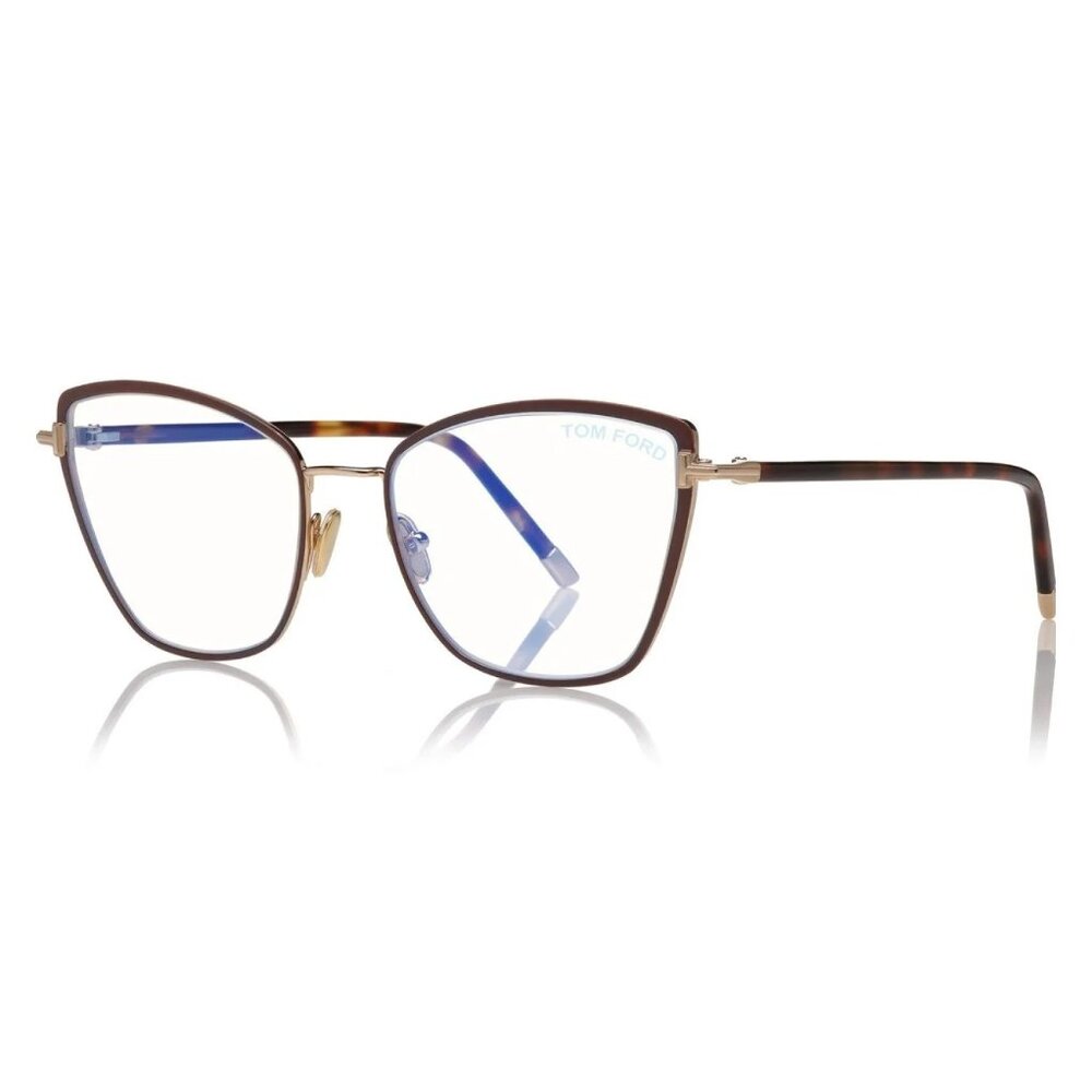 NEW TOM FORD EYEGLASSES BROWN WOMEN CAT EYE EYEWEAR